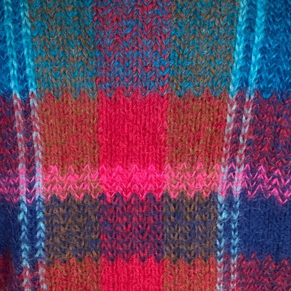 Vintage Epogee Plaid Mohair Button Cardigan Old Money Classic Preppy Country-S - Picture 5 of 9